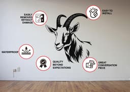 image-Graceful Goat Wall Decal - Bring Serenity to Your Space