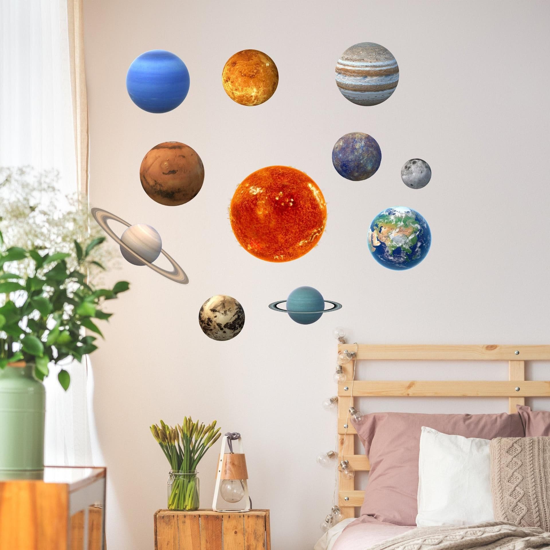 image-Glow In The Dark Planet Wall Decals - Solar System Glowing Sticker For Ceiling