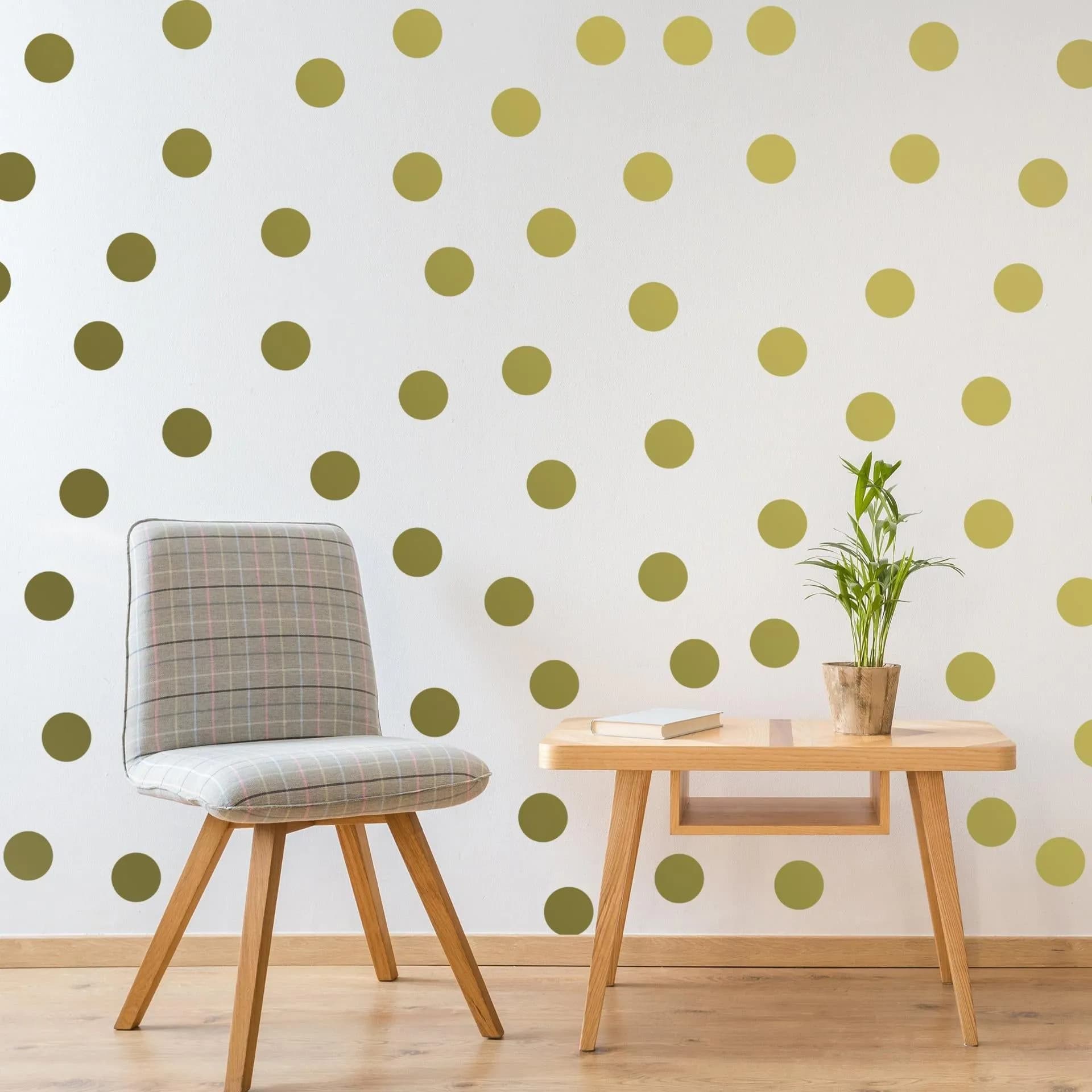 image-Circle Wall Stickers - Gold 2 Inches Round Dot Labels