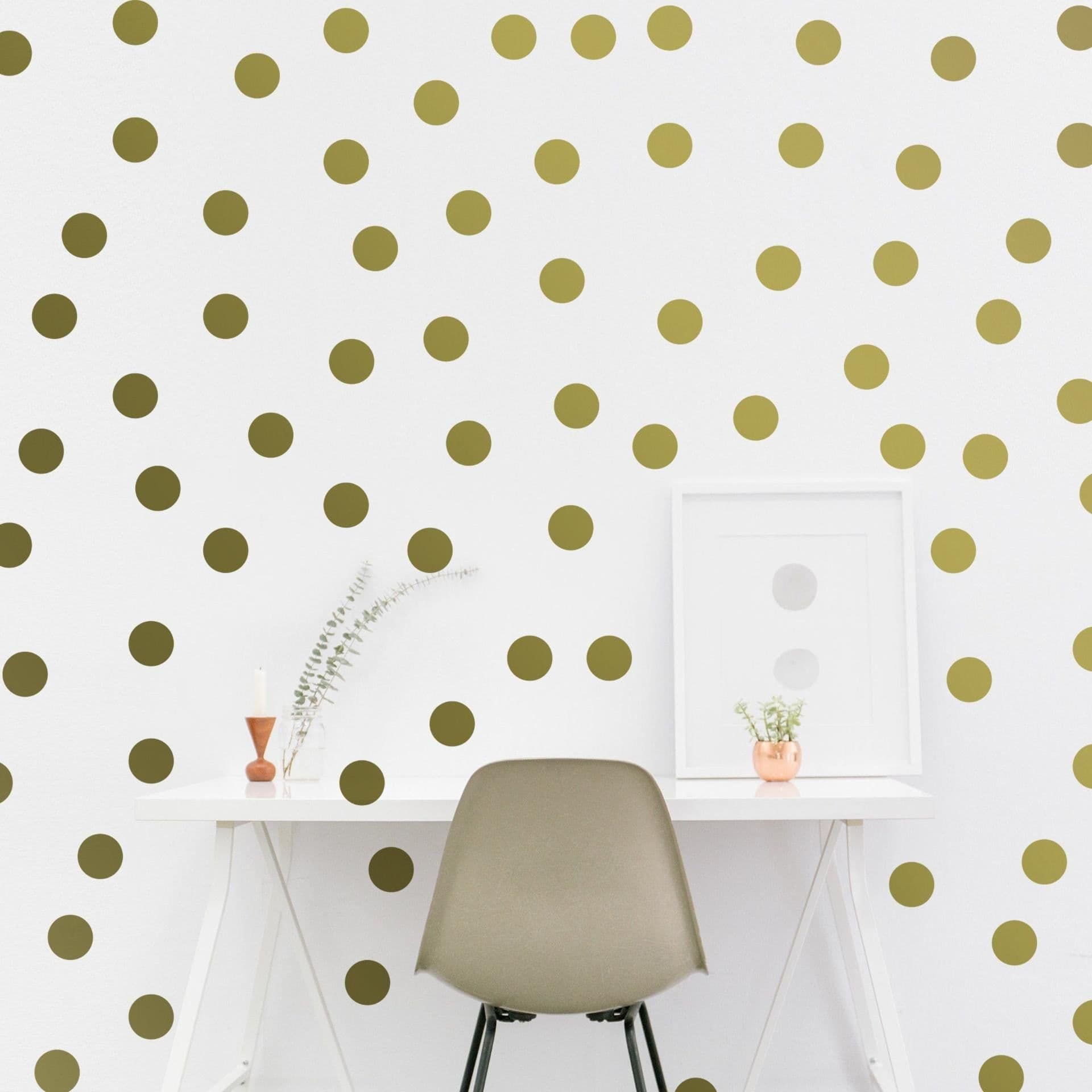 image-Circle Wall Stickers - Gold 2 Inches Round Dot Labels