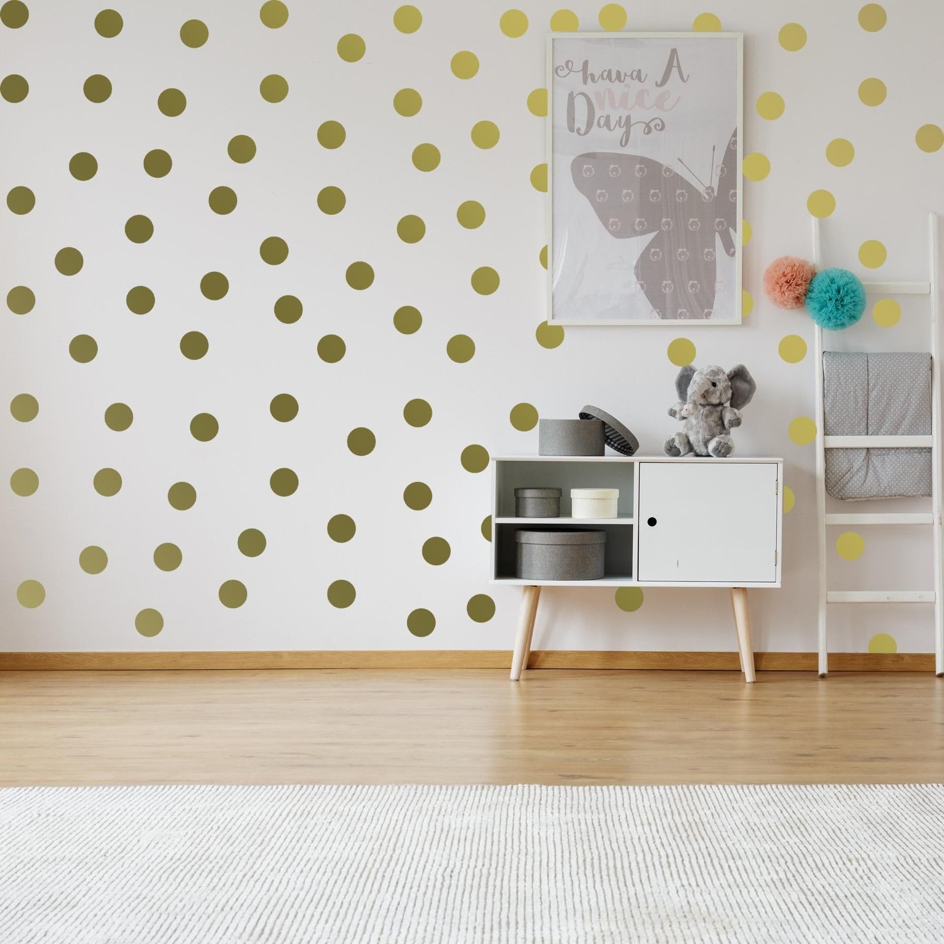 image-Circle Wall Stickers - Gold 2 Inches Round Dot Labels