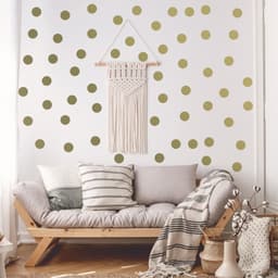 image-Circle Wall Stickers - Gold 2 Inches Round Dot Labels