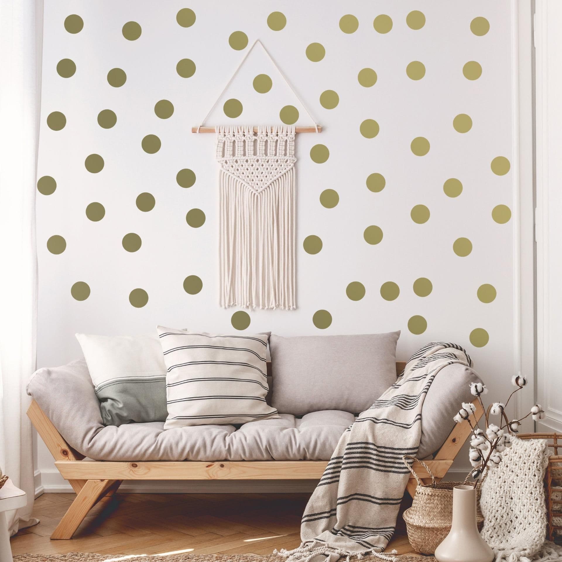 image-Circle Wall Stickers - Gold 2 Inches Round Dot Labels