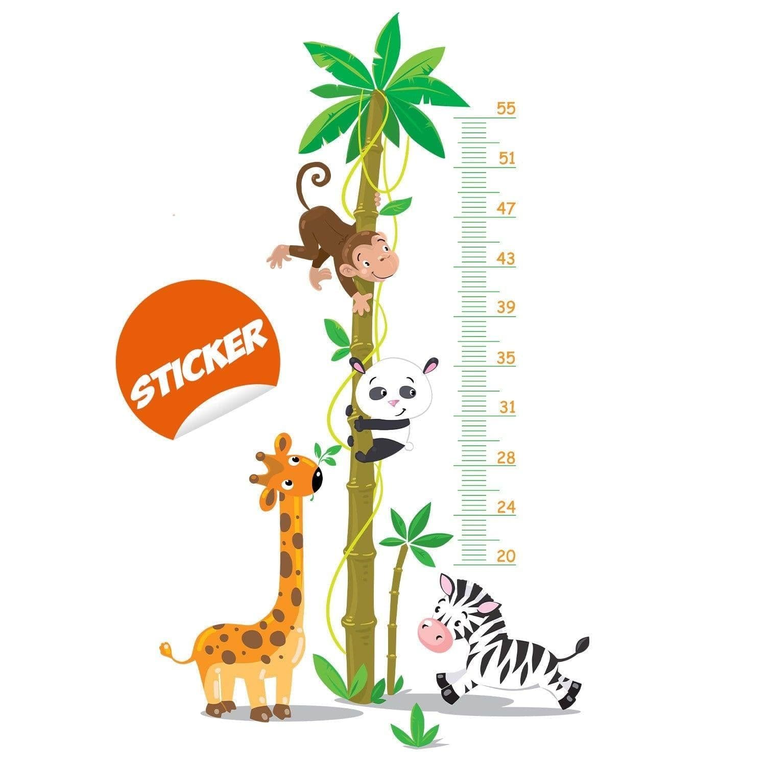 image-Chart Height Growth Wall Art Sticker - Nursery Kid Measurement Ruler Vinyl Decal
