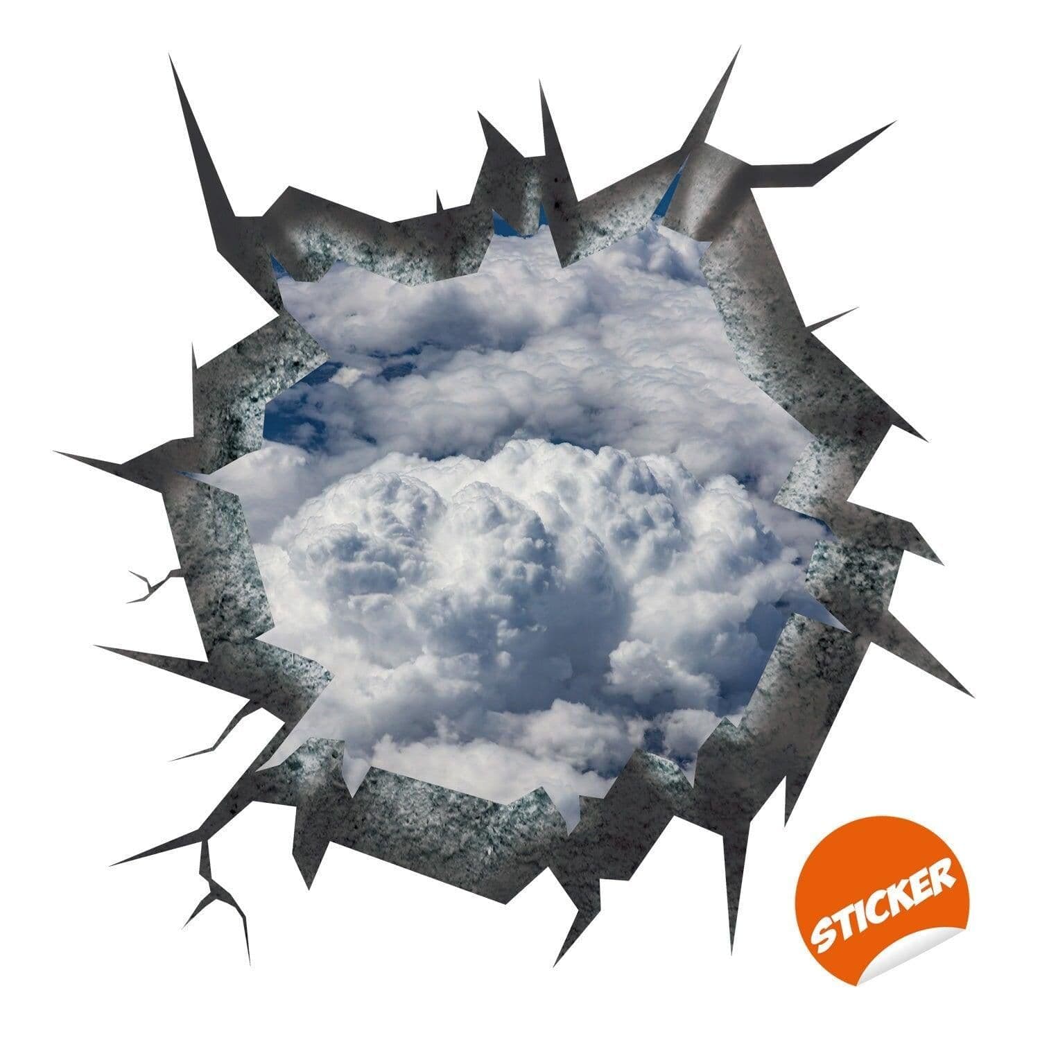 image-3d Ceiling Sticker - Blue Sky Porthole Decoration Wall Decal For Bedroom
