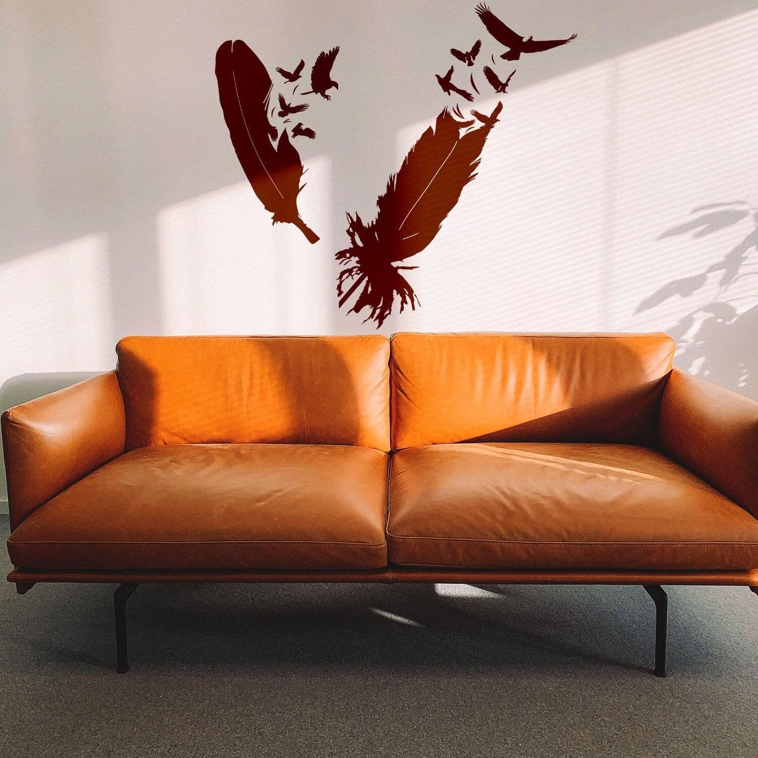image-Bird Feather Wall Vinyl Sticker - Eagle Decor Flying Home Art Magic Nib Decal