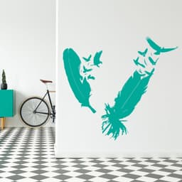 image-Bird Feather Wall Vinyl Sticker - Eagle Decor Flying Home Art Magic Nib Decal