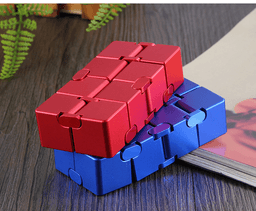 image-Decompresses Relax Toys Stress Relief Toy Metal Infinity Cube