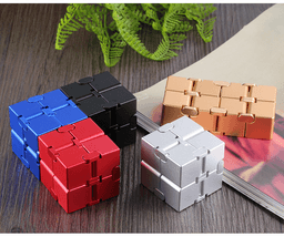 image-Decompresses Relax Toys Stress Relief Toy Metal Infinity Cube