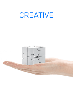 image-Decompresses Relax Toys Stress Relief Toy Metal Infinity Cube
