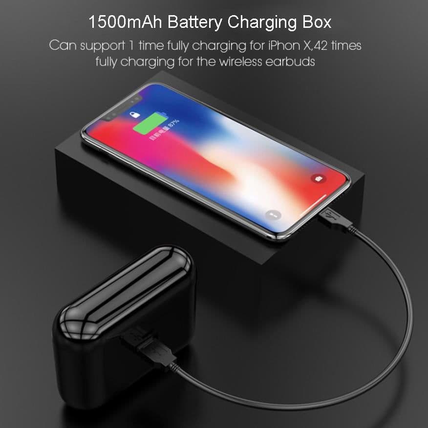 image-TWS Wireless Bluetooth 5.0 Earphones with1500 mAh power bank