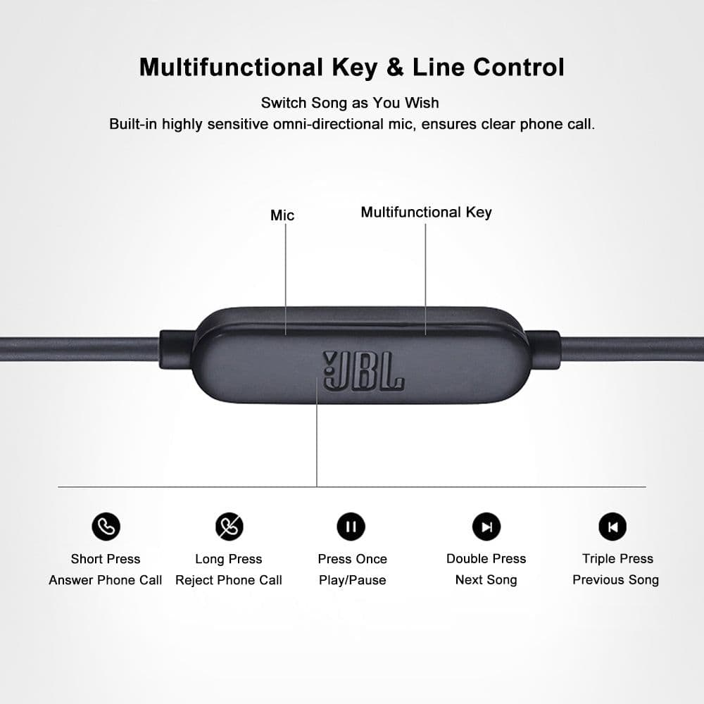 image-JBL LIVE100 3.5mm Wired Earphones Stereo Sound Line Control