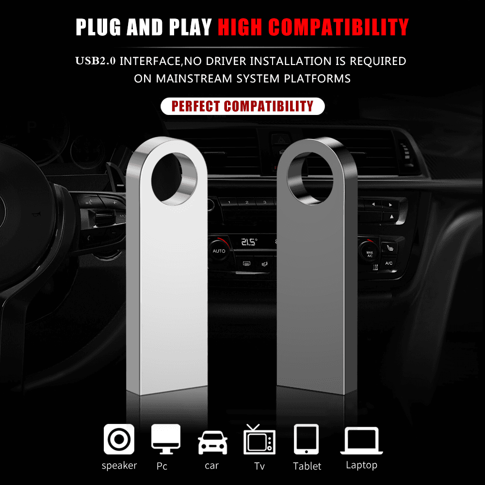 image-Mini Metal usb flash drive 128G 16G 8G pendrive For Gift