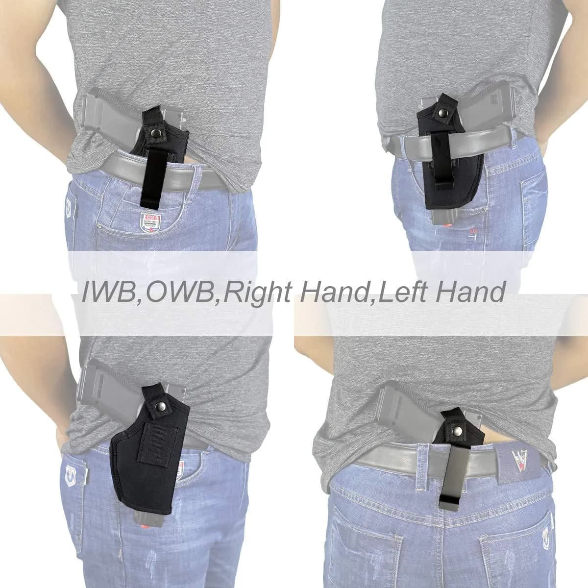 image-Concealed Carry Holsters Belt Metal Clip IWB OWB Holster Gun Bag