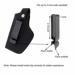 image-Concealed Carry Holsters Belt Metal Clip IWB OWB Holster Gun Bag