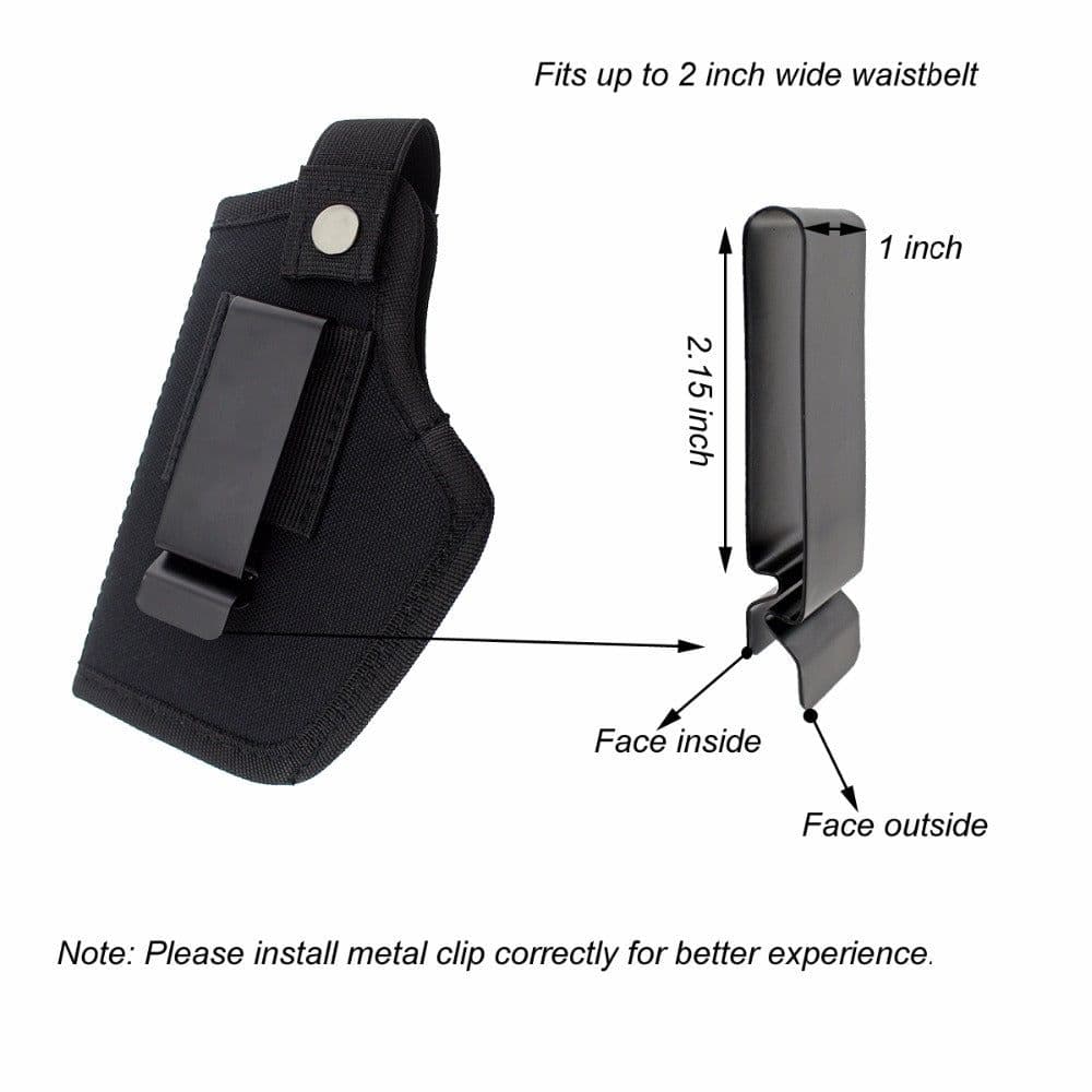 image-Concealed Carry Holsters Belt Metal Clip IWB OWB Holster Gun Bag