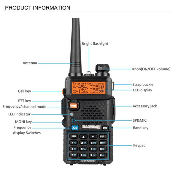 image-6pcs BAOFENG 136-174MHz / 400~520MHz Dual Band Walkie Talkie