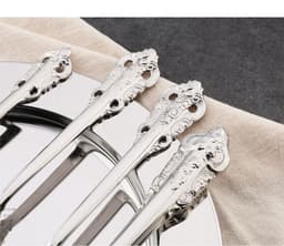 image-Tableware 304 Stainless Steel Retro Relief Silver