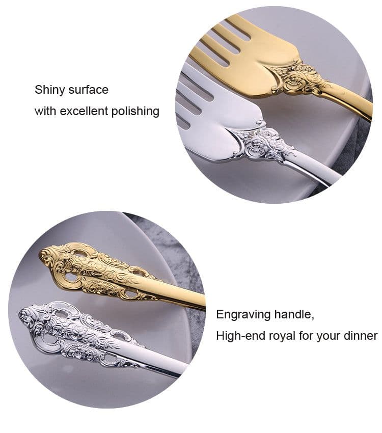 image-Tableware 304 Stainless Steel Retro Relief Silver