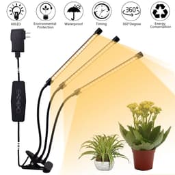 image-Warm White 3000K 60LED Three-Tube Clip Plant Lamp