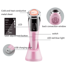 image-EMS Face Massager Anti Aging Therapy Hot Cool Facial Massager
