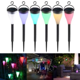 image-Solar LED Power 3 Modes Colorful Garden Light Lawn Lamp