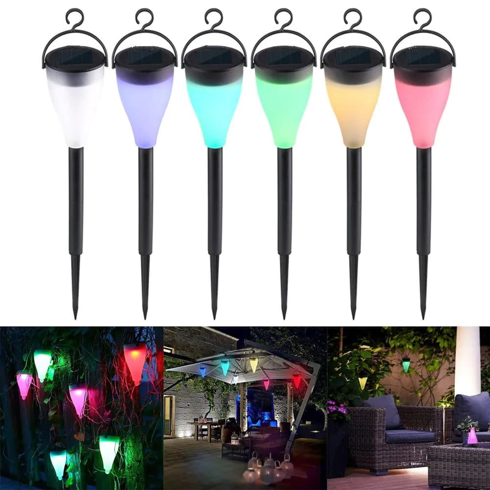 image-Solar LED Power 3 Modes Colorful Garden Light Lawn Lamp