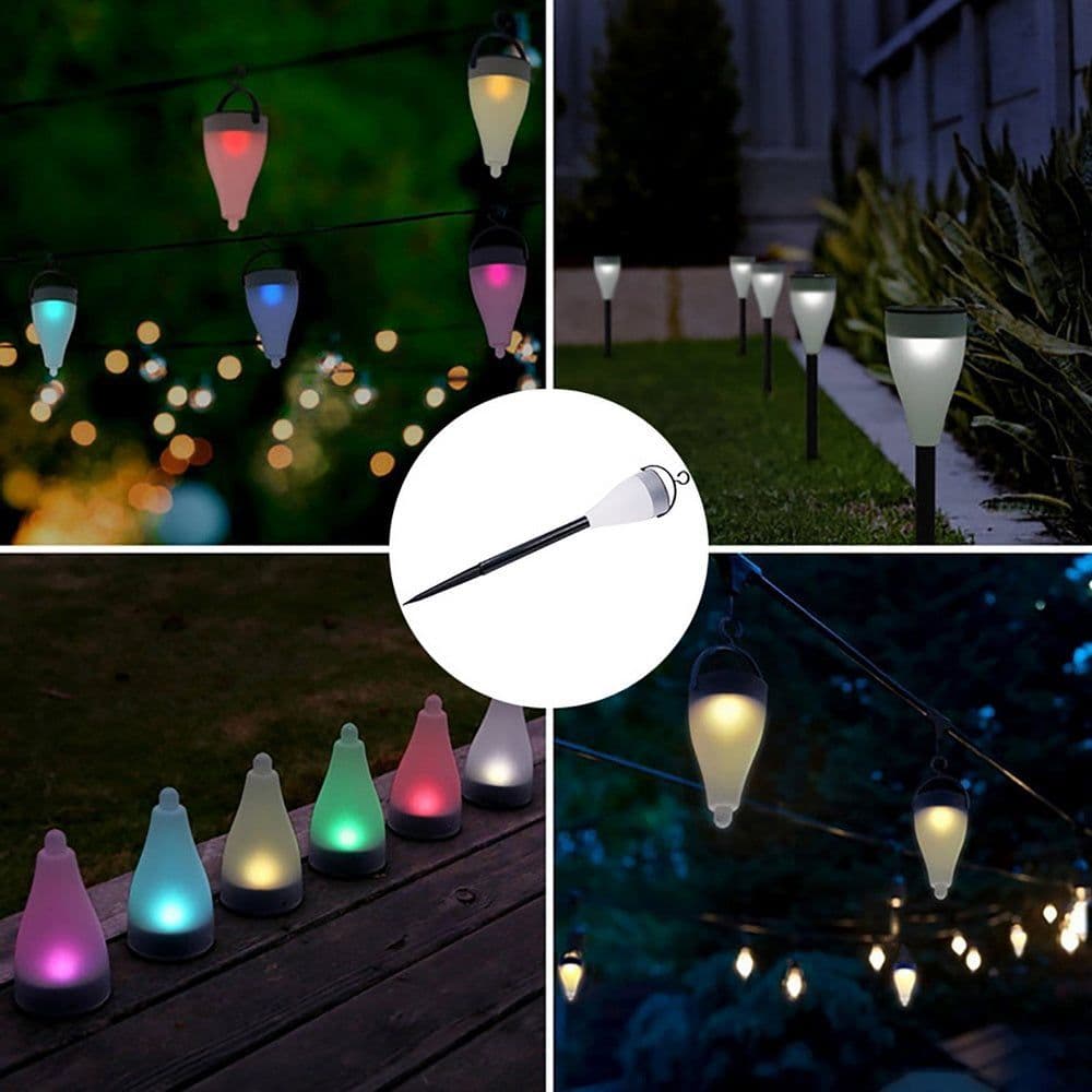 image-Solar LED Power 3 Modes Colorful Garden Light Lawn Lamp