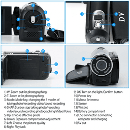 image-2.7in 16X Zoom DV Camera HD 1080P Digital Video Camcorder