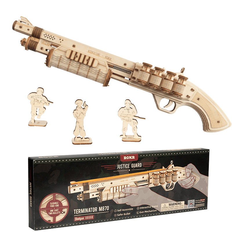 image-3D Wooden Puzzle Games Shotgun Model Toys for Children