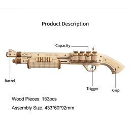 image-3D Wooden Puzzle Games Shotgun Model Toys for Children