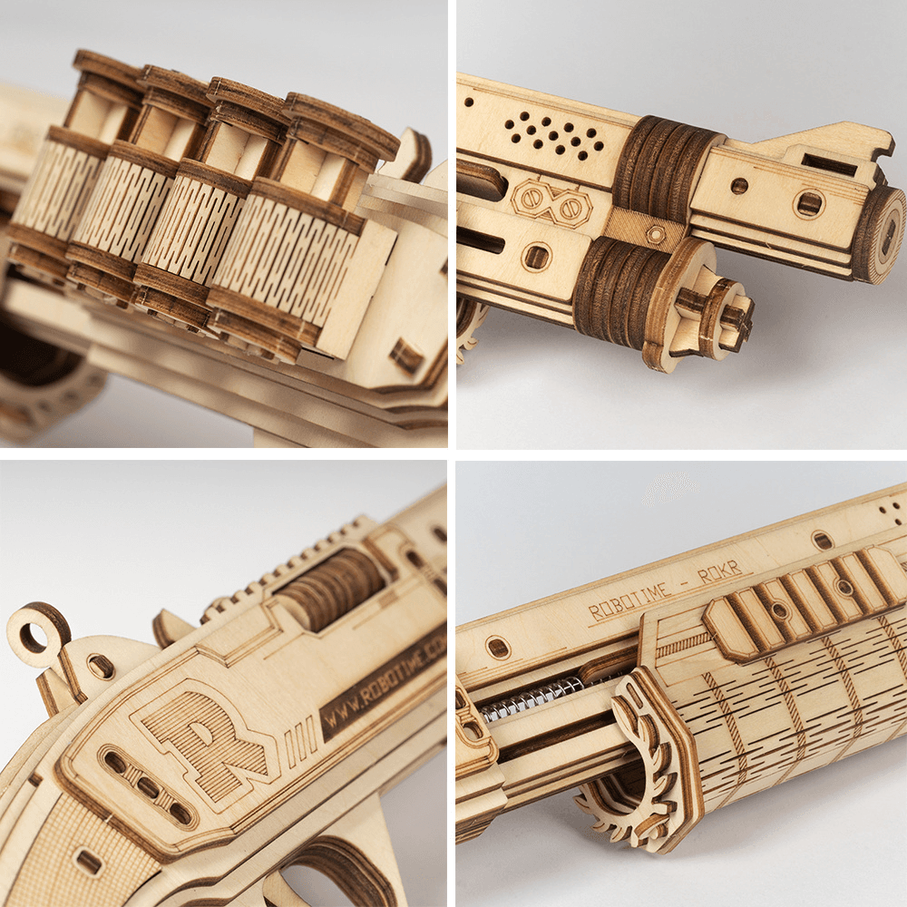 image-3D Wooden Puzzle Games Shotgun Model Toys for Children
