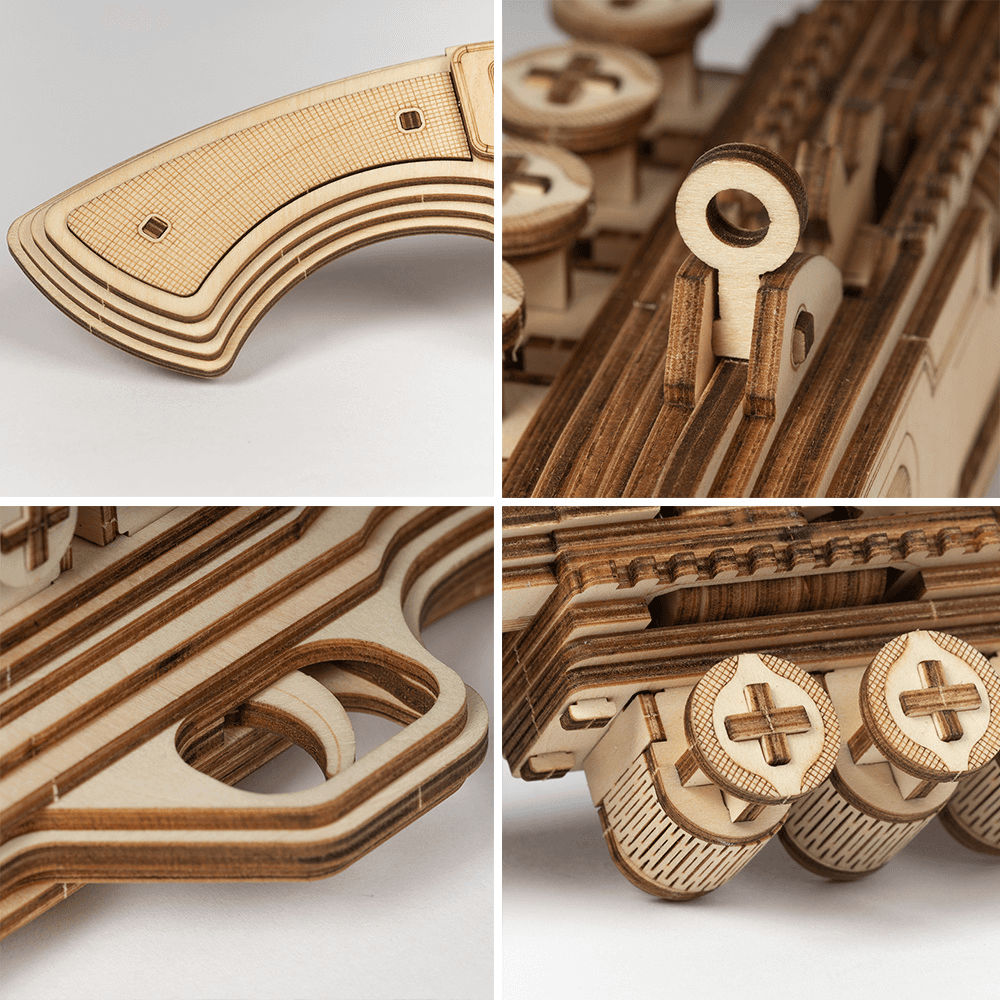 image-3D Wooden Puzzle Games Shotgun Model Toys for Children