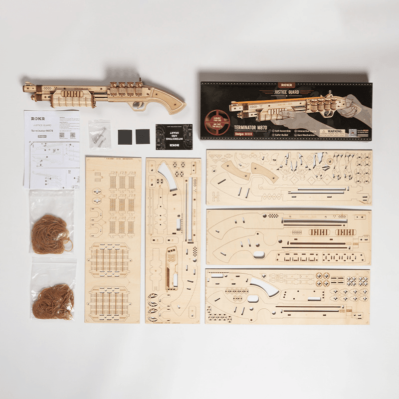 image-3D Wooden Puzzle Games Shotgun Model Toys for Children