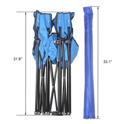 image-Portable Outdoor 2-Seat Folding Chair with Removable Sun Umbrella