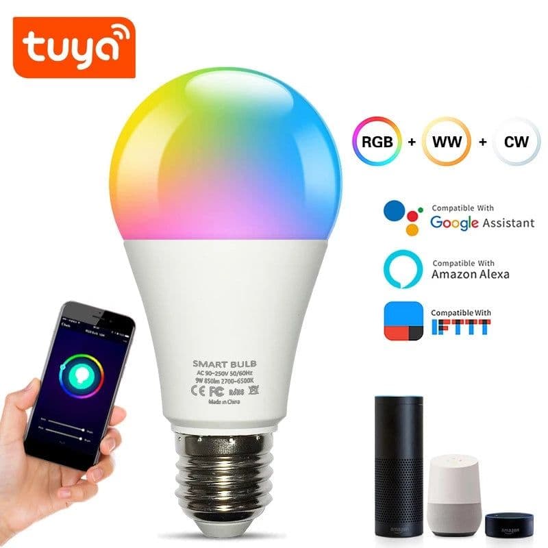 image-Smart Bulb E26 Wifi Light Compatible with Tuya Alexa Google Assistant