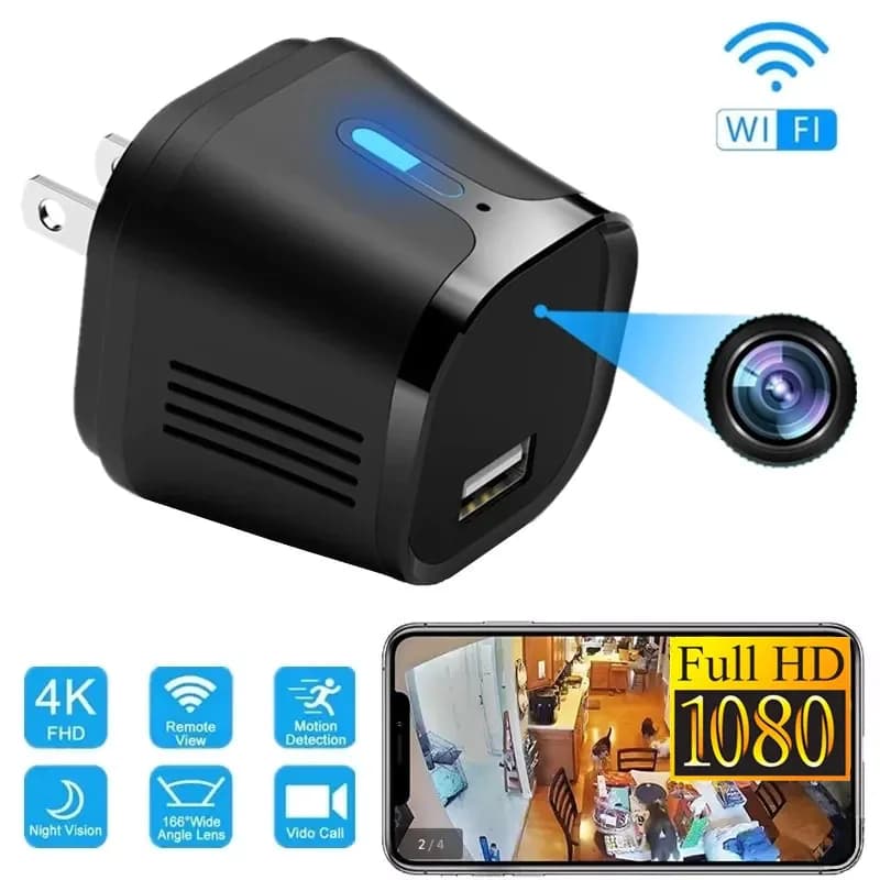 image-Wifi Camera Espia Phone Charger Mini Baby Camera Monitor Camcorder