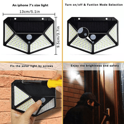 image-100 LED Outdoor Waterproof PIR Motion Sensor LED Solar Wall Lights