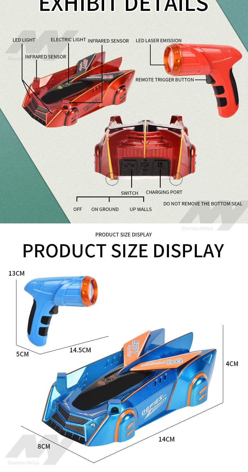 image-New Toy Infrared induction wall climbing Stunt Car for Christmas Gift
