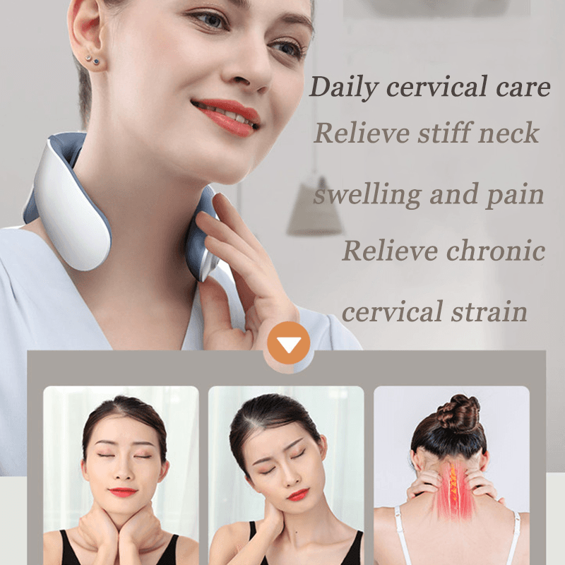 image-Heating Pain Relief Health Care Tool Intelligent Cervical Massager
