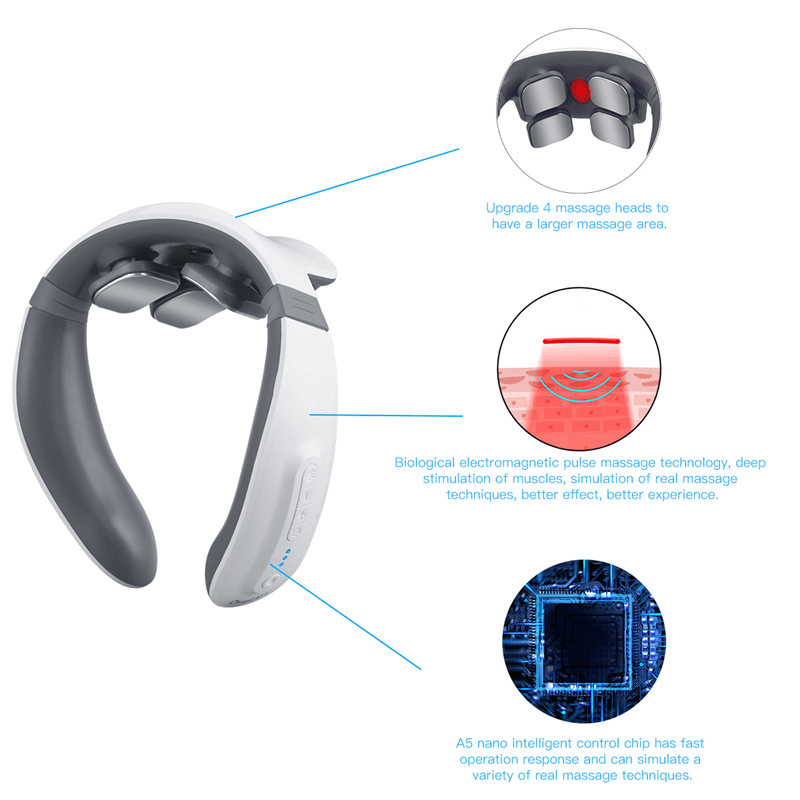 image-Heating Pain Relief Health Care Tool Intelligent Cervical Massager