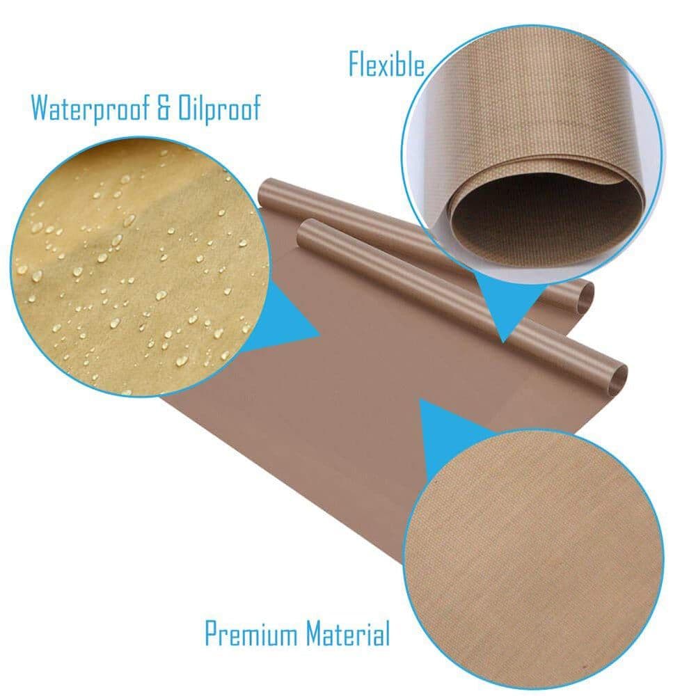 image-Heat Resistant BBQ Grill Mat Reusable Bakeware Mat