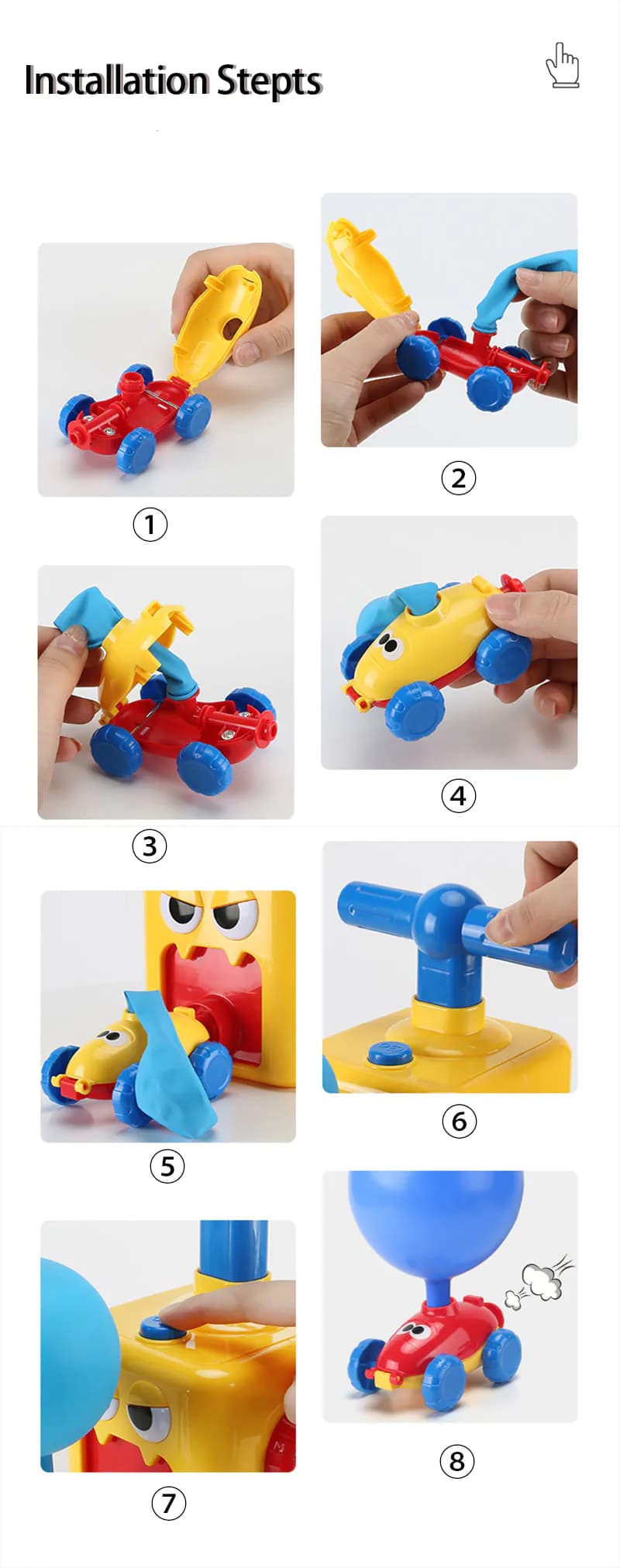 image-Air Power Balloon Car Toy for Children Gifts