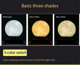 image-3D Print Moon Lamp Touch Magnetic Levitation Moon Lamp Night Light
