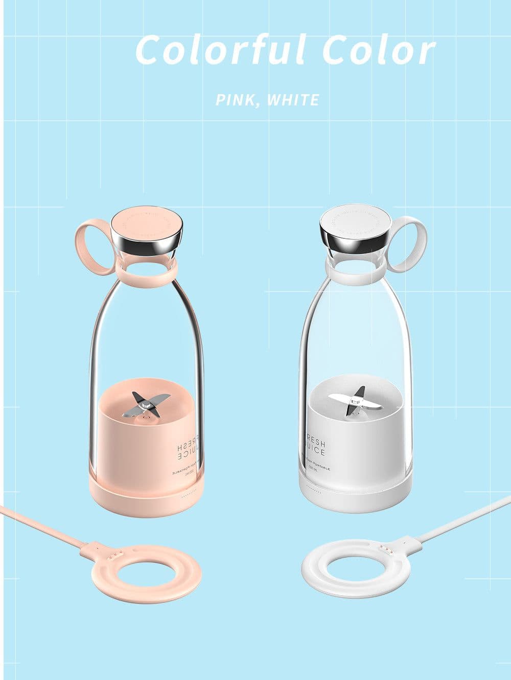 image-Travel Portable Blender Juicer Cup Fruit Mixer Milkshake Juice Maker