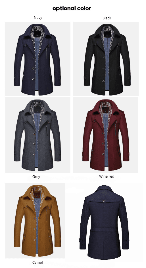 image-Winter Scarf Detachable Scarf Jackets Men's Wool Coats