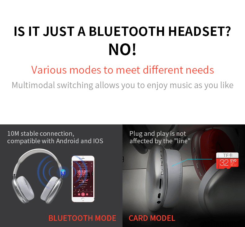 image-2021 New Wireless Headset HIFI Stereo Bluetooth Headphones