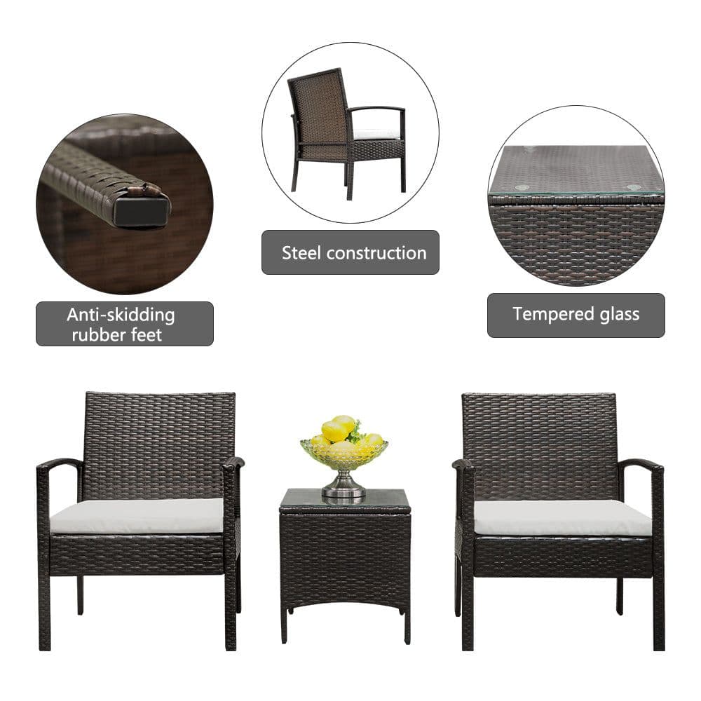 image-Home Garden Furniture Coffee Table Rattan Sofa Set