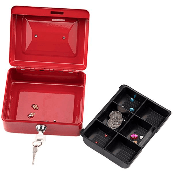 image-Mini Petty Cash Money Box Stainless Steel safe Box