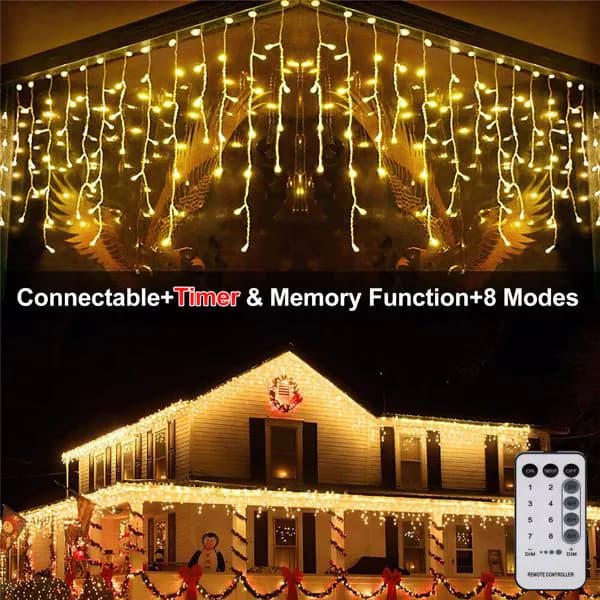 image-Wedding Party LED Fairy Christmas Curtain Icicle Lights